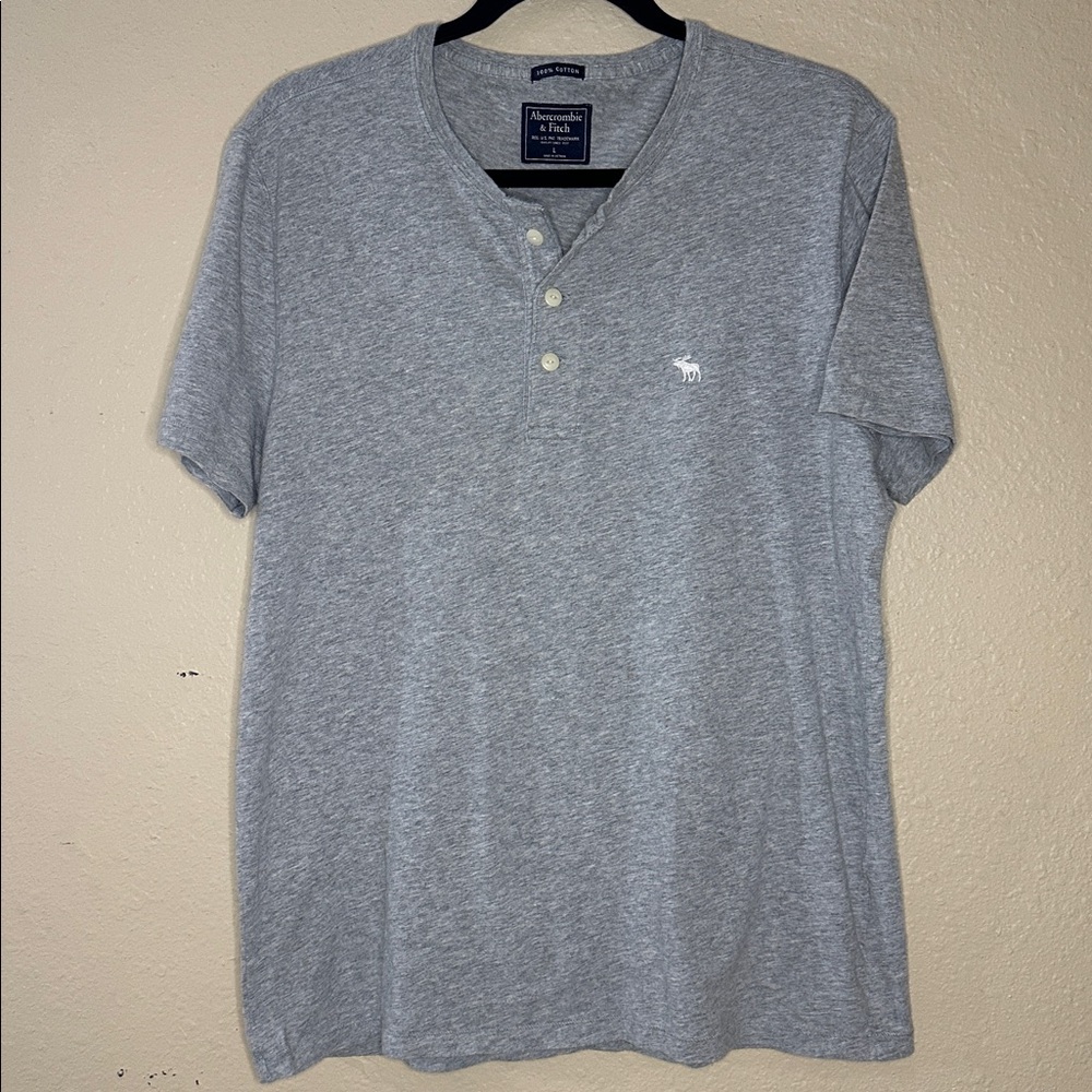 Abercrombie & Fitch Light Gray Henley Shirt